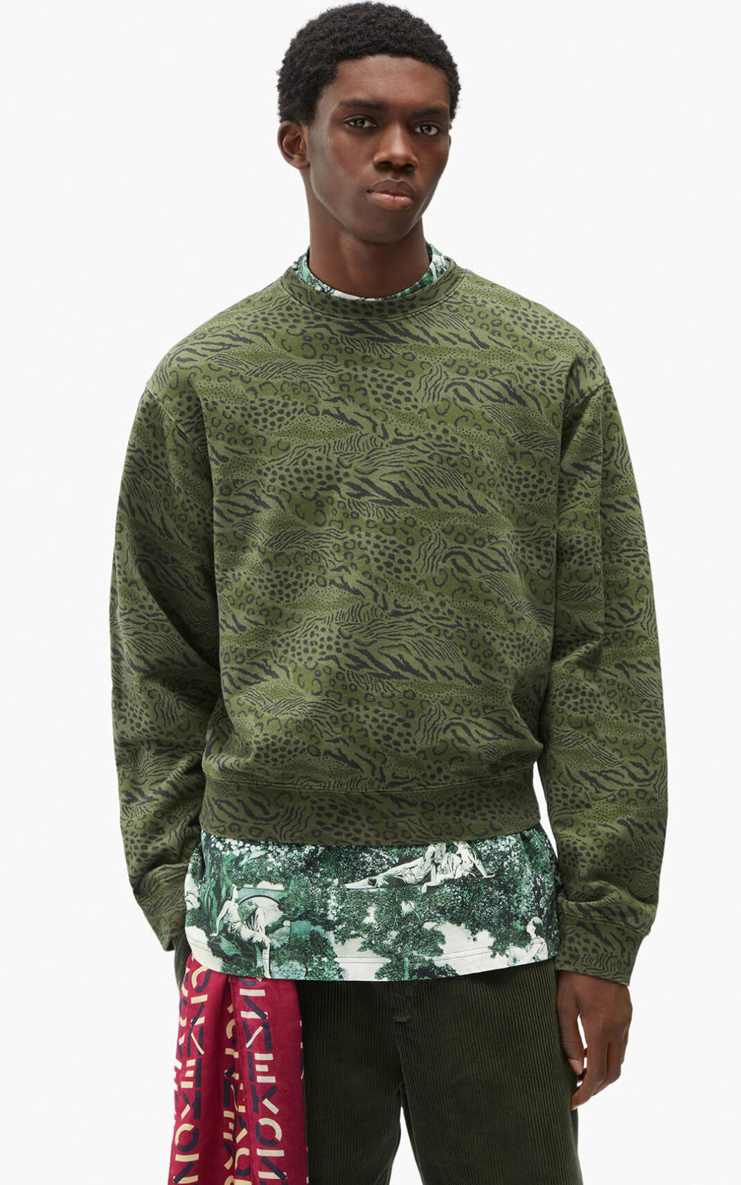 Sweatshirt Kenzo Leopard Masculino - Caqui Escuro | 295XPHRST